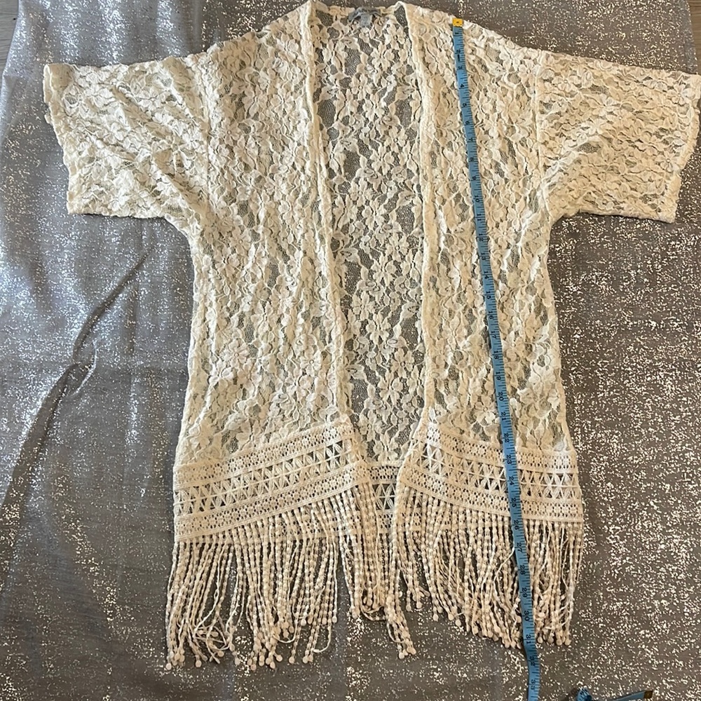Charlotte Russe  Cover Up Kimono Women’s Size XS Cream.